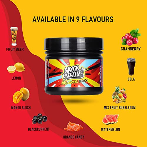 Image of Pre Gayor Black Properly Dosed Advanced PreWorkout with No creatine Bcaa Formula,8g Citrulline Malate, [52+Scoops,572g], LAB Tested for Accuracy (Fruit Beer)