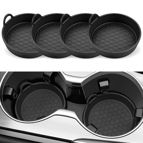 Portavasos para Auto de Silicona Negro 4 Piezas