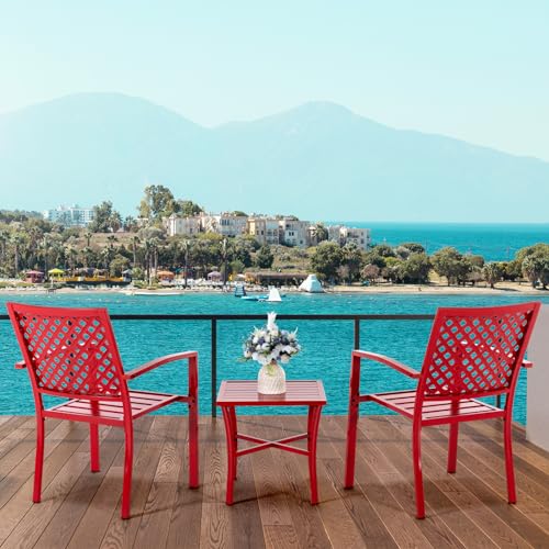 Attliahome 3-Piece Outdoor Patio Dining Set - Cast Iron Patio Table And Chairs thumb #5