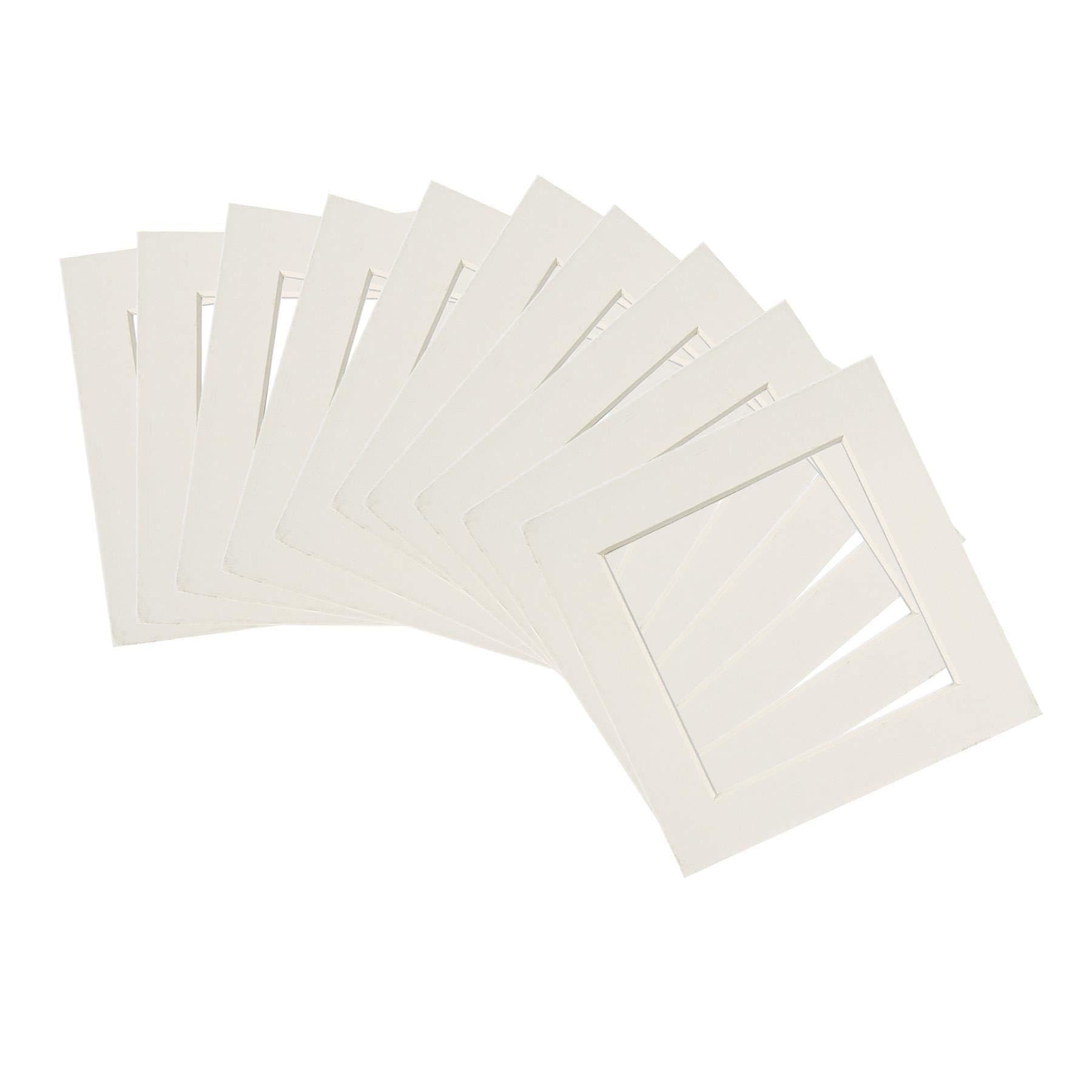 Nicola Spring Off-White 20Pc Picture Photo Mounts Set - To Fit Frame Size 6 X 6 For Image Size 4 X 4 - Ivory