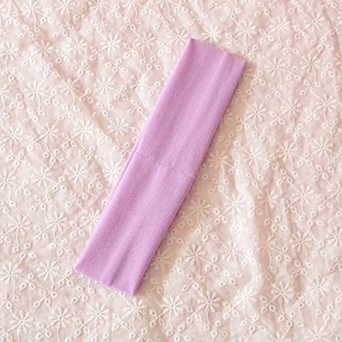 Image of Sport Yoga Headbands,Pack of 14,Fashion Soft Elastic Polyester Sweatband Yoga Stretchy Headband for Women Man Girl (Light Purple)