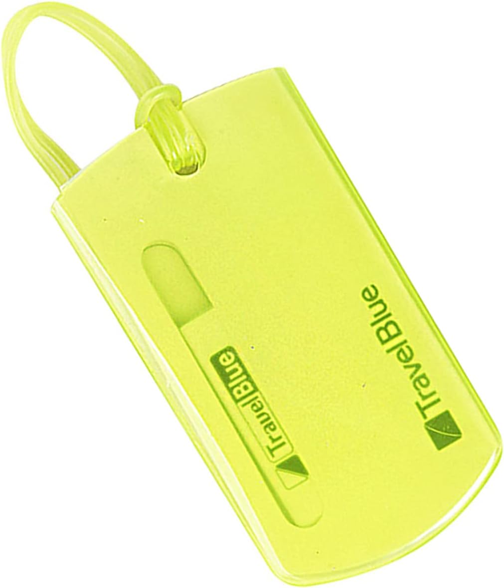 Travel BlueTRAVEL BLUE Set of 2, Jelly Id Luggage Tags Luggage Tags for Suitcases, Flexible Silicone Travel ID Identification Labels Set for Bags & Baggage Suitcases/Colorful Plastic Set for Travel - 016 Green