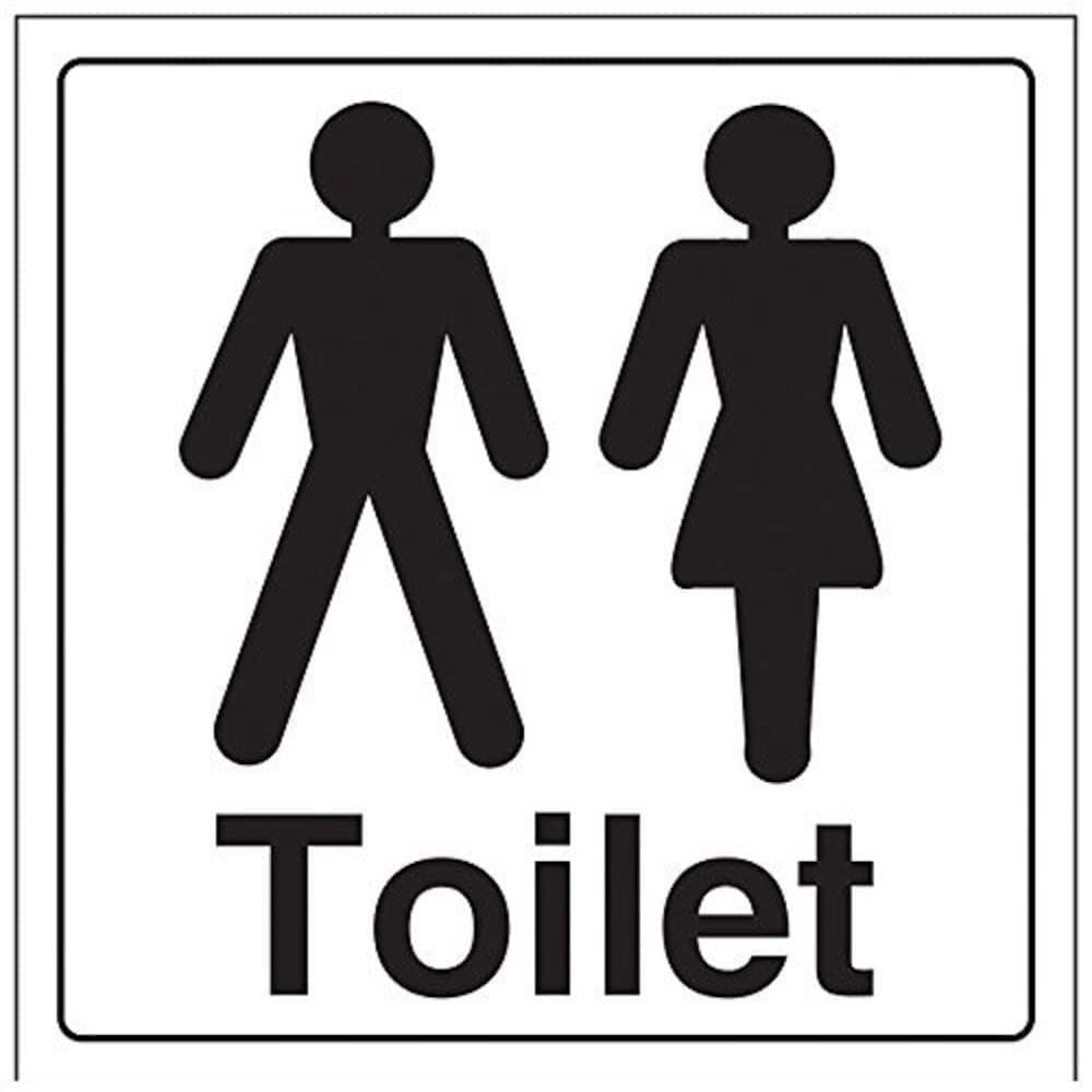 V Safety Gents/Ladies Toilet Door Sign - 150mm x 150mm - 1mm Rigid Plastic