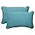 Pillow Perfect Forsyth Solid Indoor/Outdoor Lumbar Pillow Plush Fill, Weather and Fade Resistant,, Lumbar - 11.5" x 18.5", Blue , 2 Count