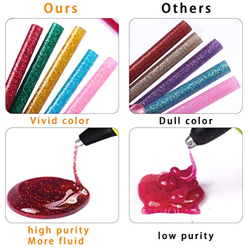 Gwybkq Mini Glitter Hot Glue Sticks 14 Colored for DIY Art Craft,4 inches 80 pcs - Image 4