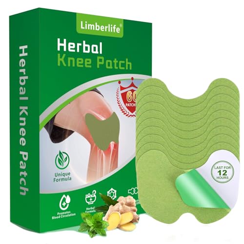 Limberlife Pain Relief Patch, 60 Stück Knie Schmerzlinderung Patch, Natural Herbal Knee Patch Selbstklebende Wärmepflaster Schmerzlinderungspflaster für Knie, Rücken, Nacken