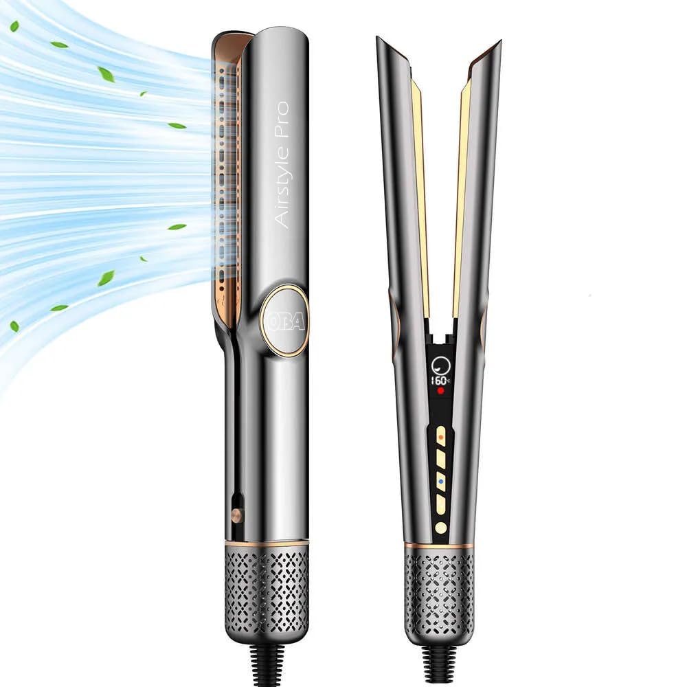 OBA Airstyle Pro Piastra ad Aria Calda Professionale Wet & Dry, Asciugacapelli e Styler 2 in 1, 1400W, Tecnologia Brushless, Nero, automatica con flusso controllato