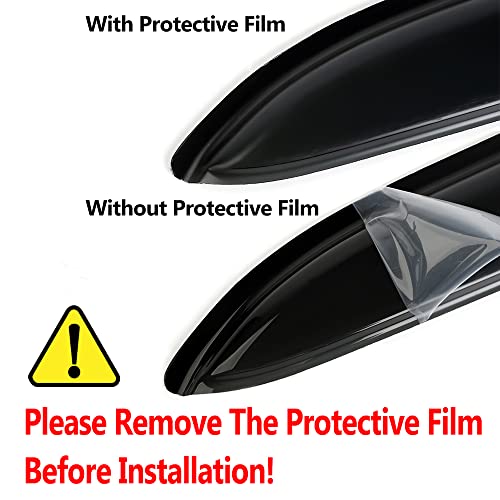 Deebior 880 mm Universal Fit Regen- und Schneefang, Sonnendach, Windabweiser, 1 Stück Tape-on Dark Smoke Tint Auto Moonroof Fenster Visier RN88