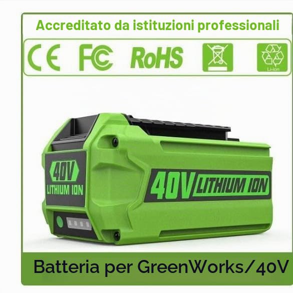 Batteria di ricambio per Greenworks 40 V G-MAX 6.0 Ah Li-ion batteria, compatibile con utensili elettrici 29472 29462 2901319 25302 24322 (6000 mAh, confezione da 1