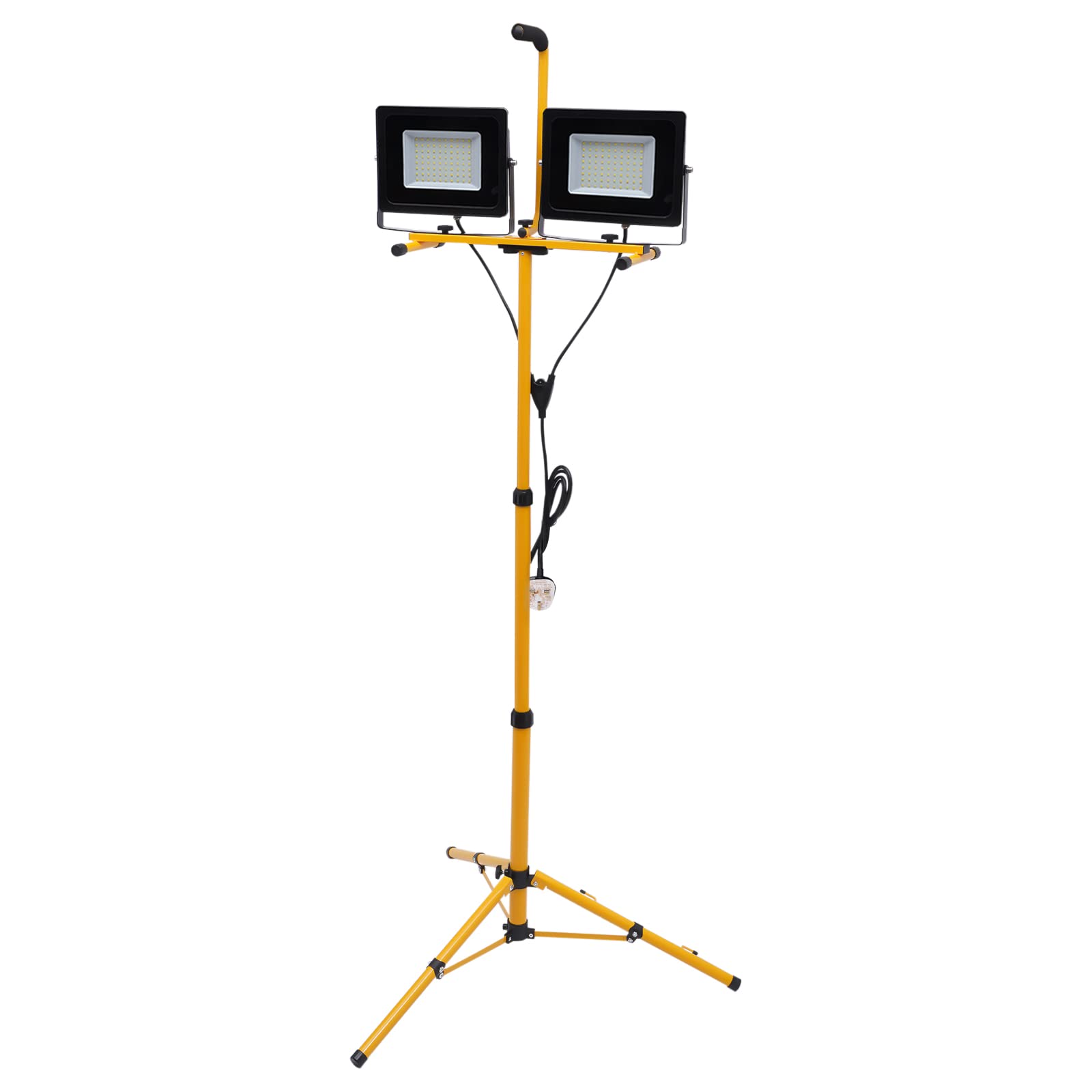 Led Work Light 10000LM 6500K 2 * 50W Daylight White Site Light Floodlight with Adjustable Metal Telescoping Tripod Stand (102-192CM) IP65 Waterproof for Indoor and Outdoor
