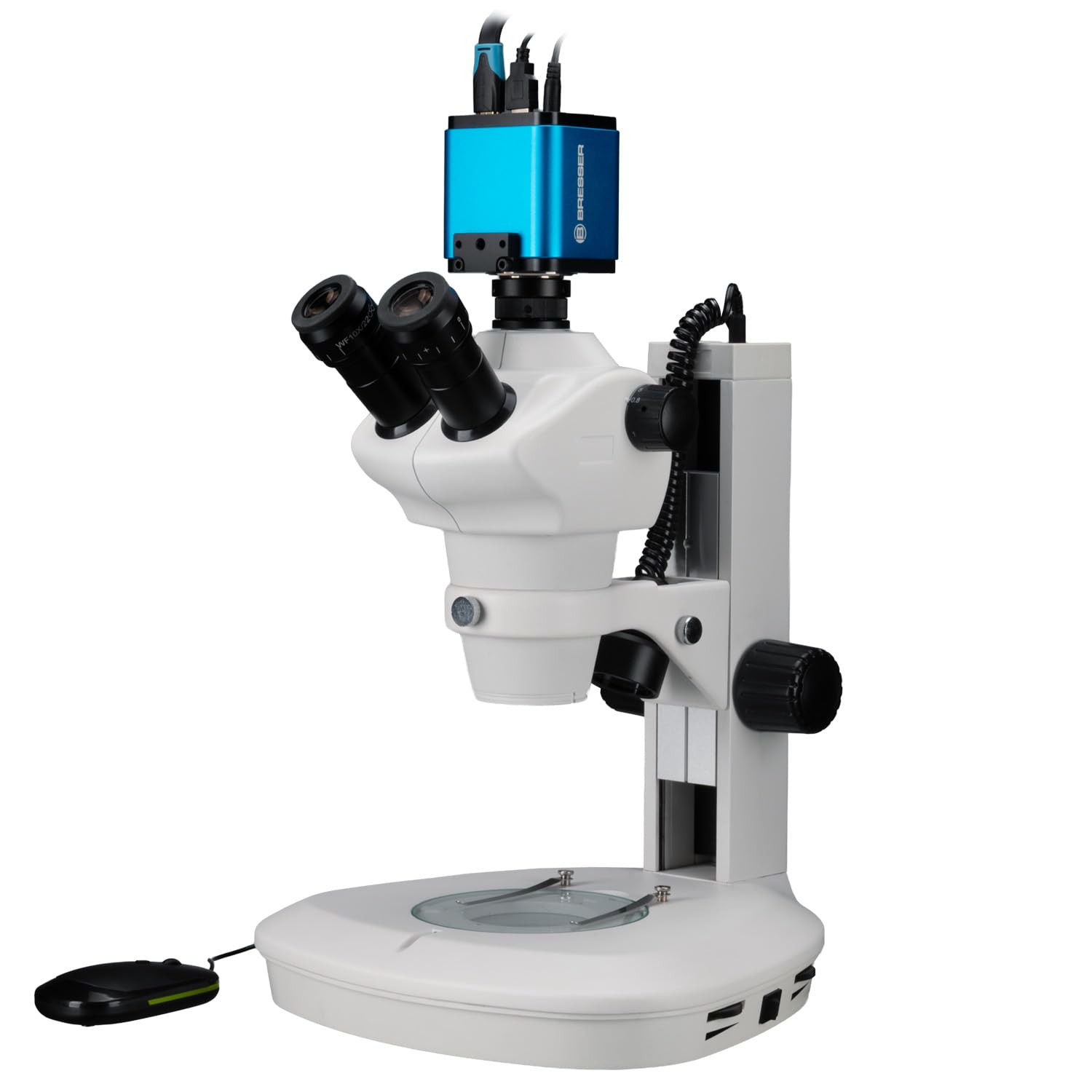 Bresser Stereomikroskop 8-50x Zoom LED Auflicht Durchlicht 6,25-Fach Zoom 105 mm Arbeitsabstand MikroCam PRO HDMI 5MP Kamera schwarz