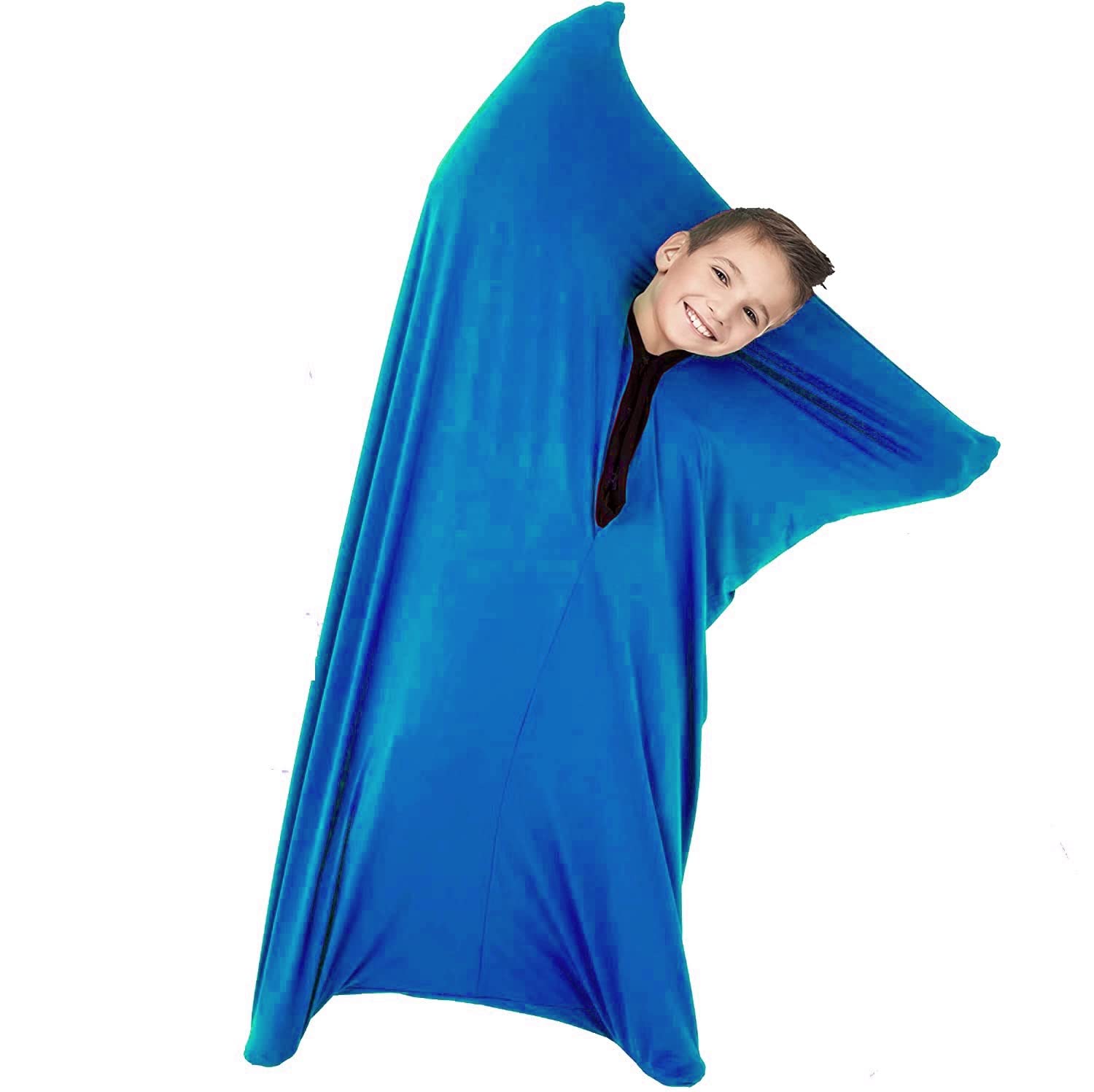 DELVOYE Sensory Body Sock Fun Dynamic Movement Socks Body Awareness Socks Safe, Breathable, Comforting Deep Pressure Sensory Autism Toys for Kids 5-7 (Color : Dark Blue, Size : M-46