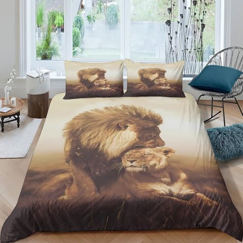 Housse de couette lion céleste anti acarien microfibre douce - 4