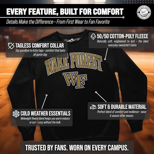 Image of NCAA College Sweatshirt Fleece Crewneck Pullover for Men and Women | Officially licensed NCAA college gameday crewneck pullover - 9 oz fleece lined sweatshirt with arch and logo design