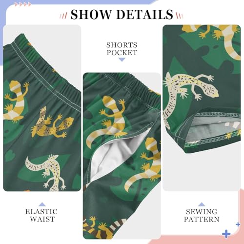 ZZXXB Tropical Gecko Boys Long Pants Soft Trousers Elastic Waist Kids Lounge Bottoms with Pockets S-XL4