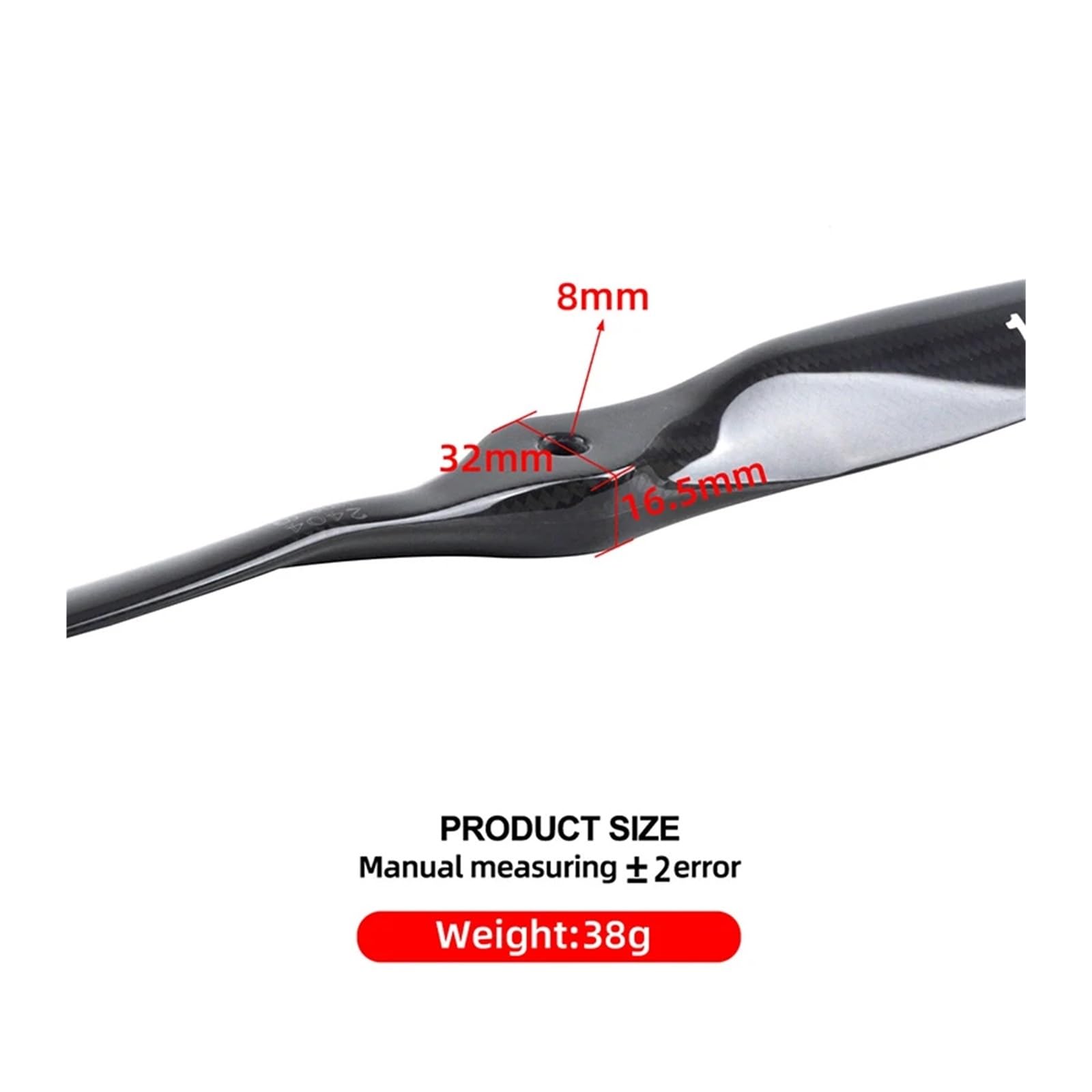 1 Uds hélice de Fibra Carbono Madera, Compatible con avión RC, CW, 18x8, 19x10, 20x10, 22x10, 16x08, 17x08(1910E-CF)