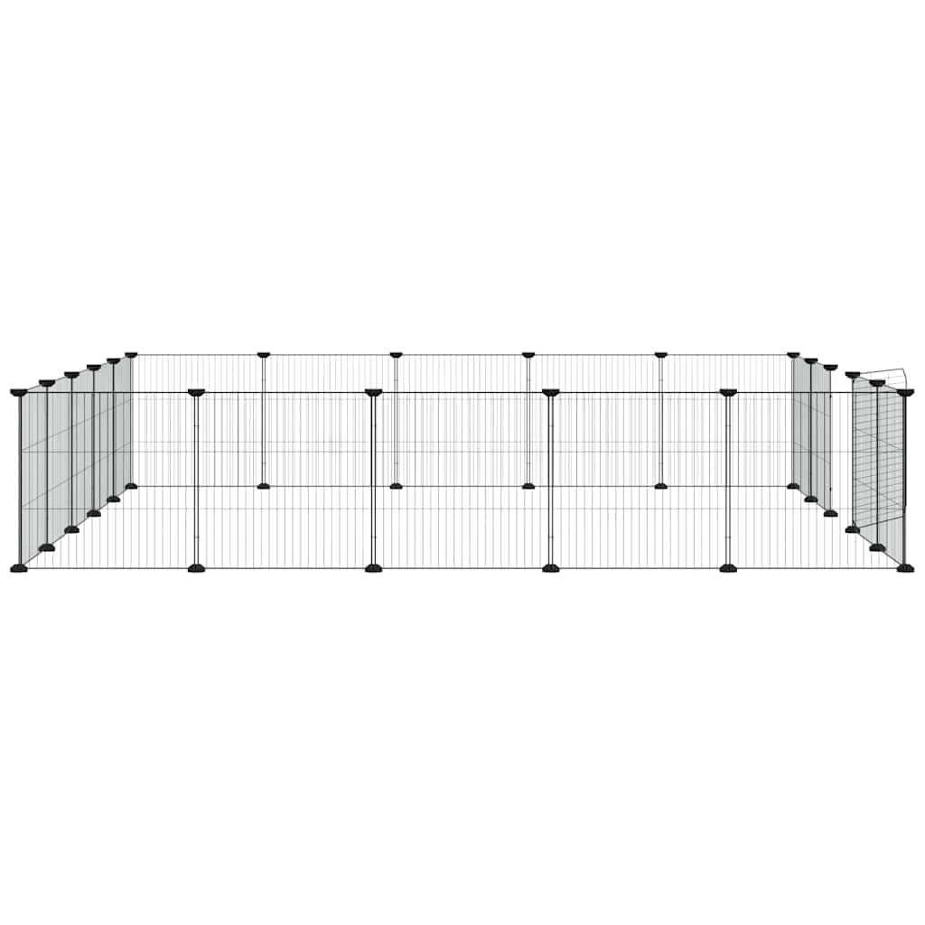 vidaXL Gabbia per Animali 20 Pannelli con Porta Nera 35x35 cm Acciaio