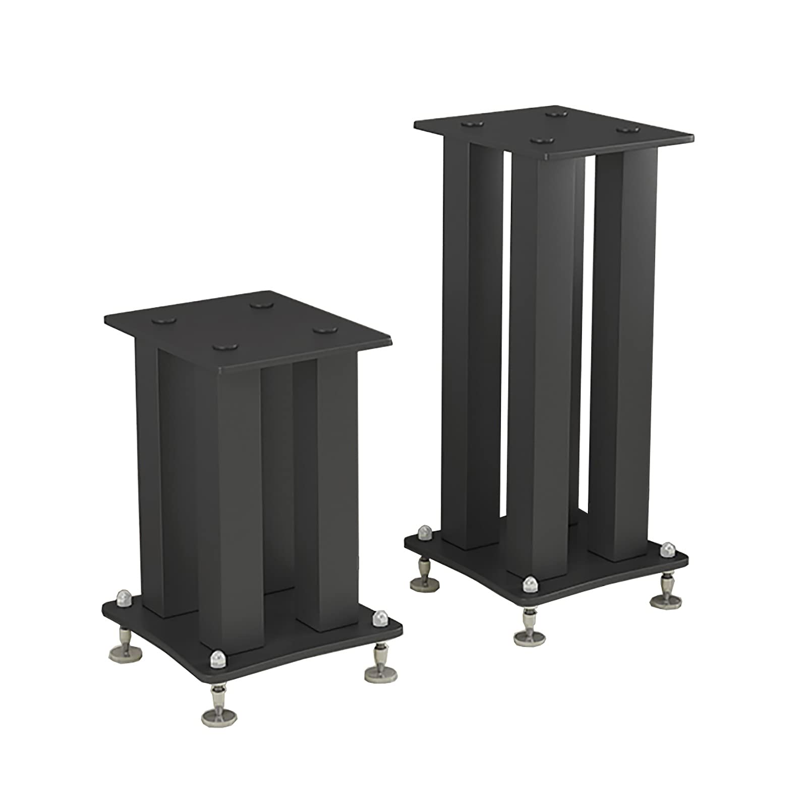 Speaker Stands,2 Pack Steel Black Holds Satellite and Bookshelf Speakers, Supports 132 Lbs, Easy Assembly