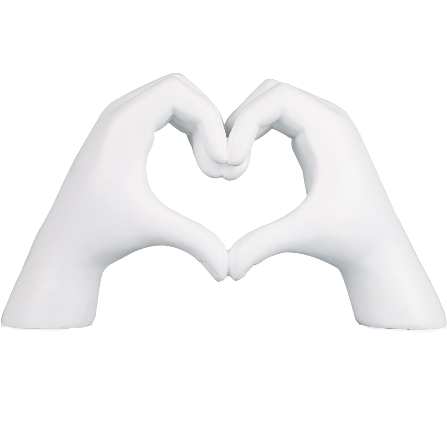 Kityemo Estatua de dedo de amor moderna, decoración de gestos blancos, escultura artística moderna, dedo personalizado, perfecto para decoración creativa de bodas y escritorio