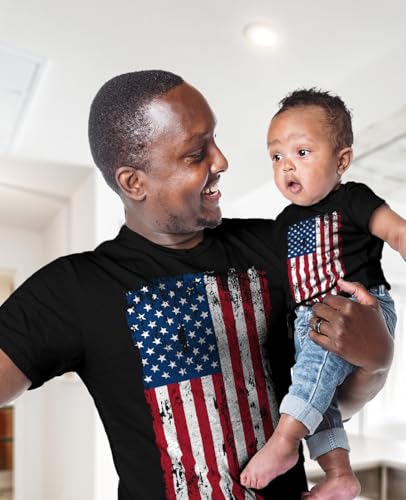 Tstars American Flag 4th of July Dad and Son Matching Shirts | Daddy & Me Patriotic Memorial Day USA Tshirt Set4