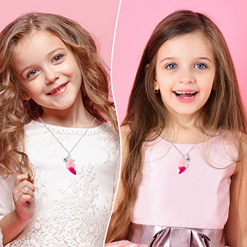 Highergo 6 Pieces Best Friend Necklaces BFF Matching Heart Unicorn Dolphin Pendant Friendship Necklaces for 2 Girls Best Friend Jewelry for Kids Sister Cute Gifts Magnetic4