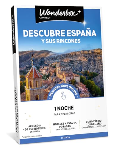 WONDERBOX connect - Caja Regalo - Descubre España y Sus rincones - 1 Noche en rincones de España para 2 Personas Entre más de 250 hoteles
