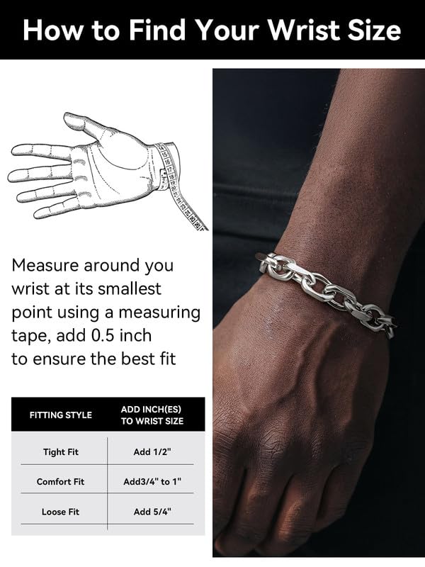 Pulsera de Cadena Cable de Acero Inoxidable para Hombre y Mujer miniatura 5