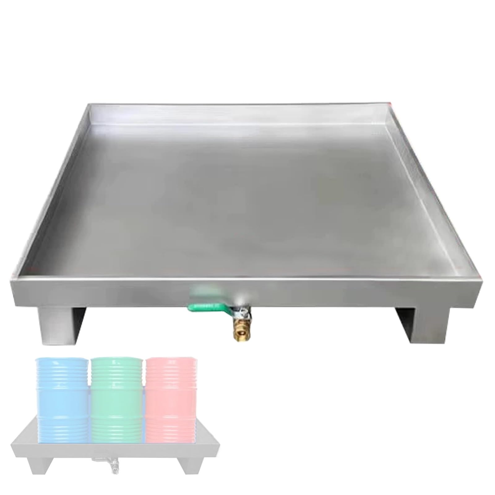 IvyLoutish Spill Tray Drip Tray Raised Base with Drain for High Load Capacity in Warehouses, Factories, and Garages