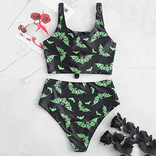 ZAFUL Women's High Waisted Tankini Swimsuit Scoop Neck Ruched Bikini Set Sporty 2 Piece Bathing Suit3