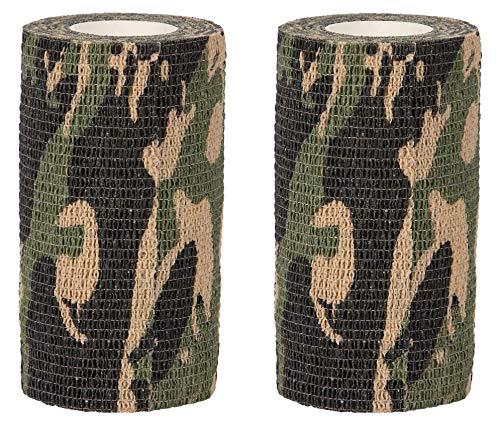 A-TAPE Cohesive Self Adhesive Elastic Crepe Bandage Army (10 cm X 4.5 Meters), Pack of 2