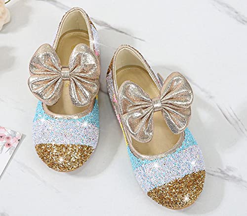 Little Girls Mary Jane Dress Shoes Glitter Flower Girl Wedding Party Princess Ballet Flats for Toddler/Little Kid3