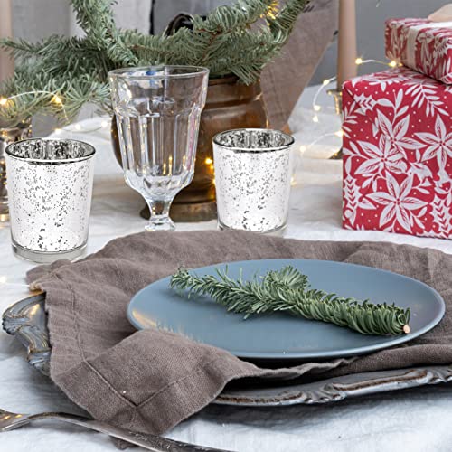 Fredom Silver Votive Candle Holders Set Of 24 Glass Votive Candle Holders Bulk 2.56Inch Tea Lights Candle Holder For Table Centerpiece #TOP4