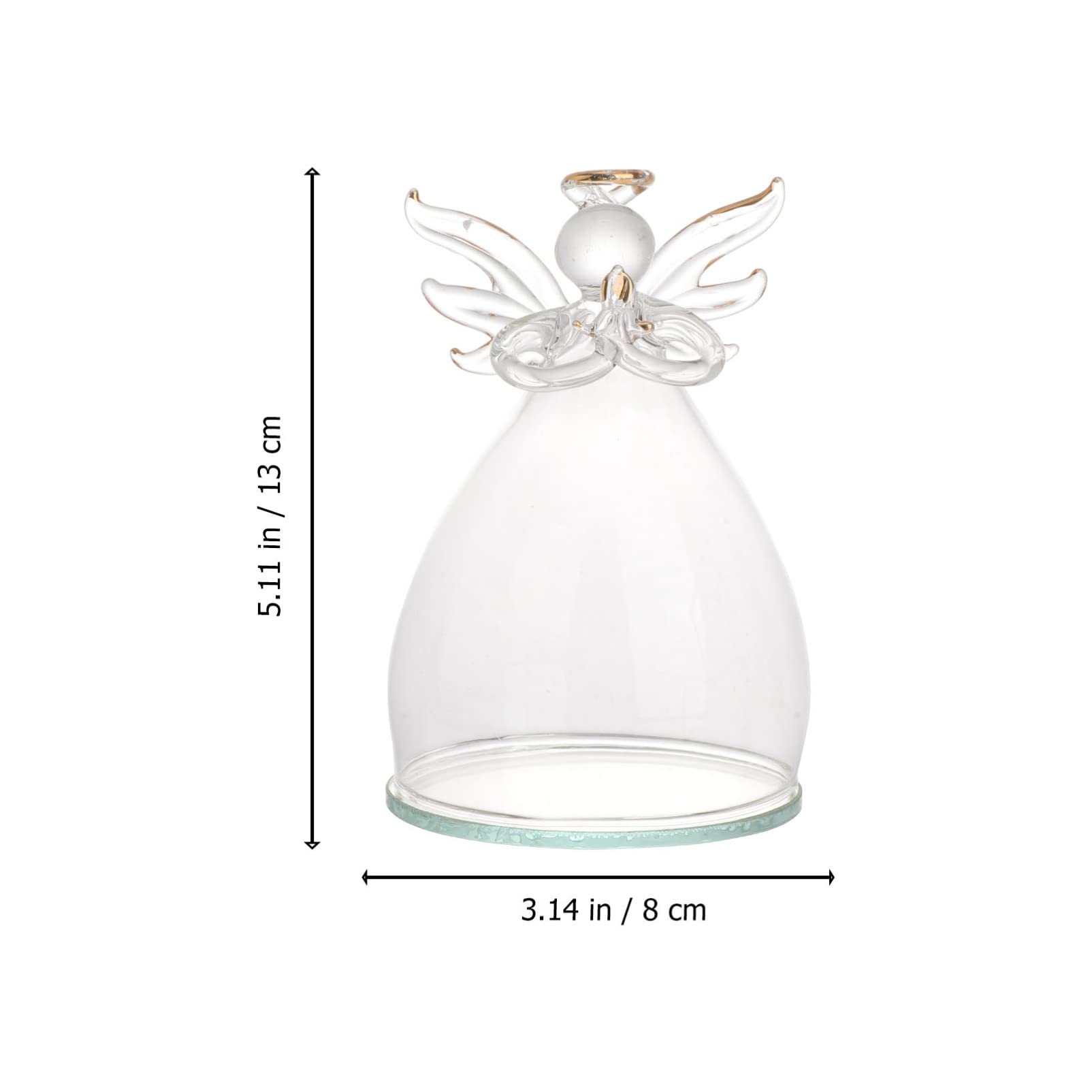 BESTOYARD Decorative Clear Glass Cloche Bell Jar Display Case Angel Tabletop Centerpiece Dome,Transparent,9R2554Z2I0UZ7PY1PS15SY5U,13x8cm