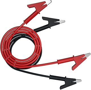 2pcs Alligator Clips Electrical Test Lead Dual Ended Crocodile Jumper Wire with Insulators Clips for Electrical Testing 100cm/3.3ft J.70036