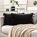 MIULEE Confezione da 2 Fodere Morbide in Velluto Circondato da Nappe Decorative Federe Copricuscini per Divano Soggiorno Camera da Letto e30 x 50 CM Nero