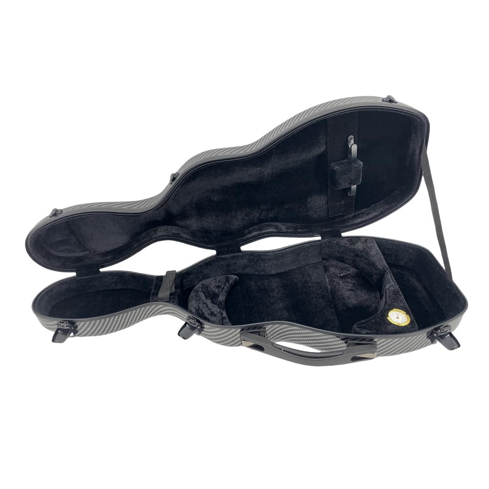 Yinfente, Custodia per violino 4/4 in misto fibra di carbonio, custodia protettiva, colore bianco e nero (nero)
