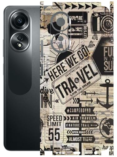 Image of AtOdds - Full Body Back Screen Guard Protector Film - Lamination Wrap Skin Sticker Compatible with Oppo A58 (4G) | Scratchproof Matte Finish (Explore)