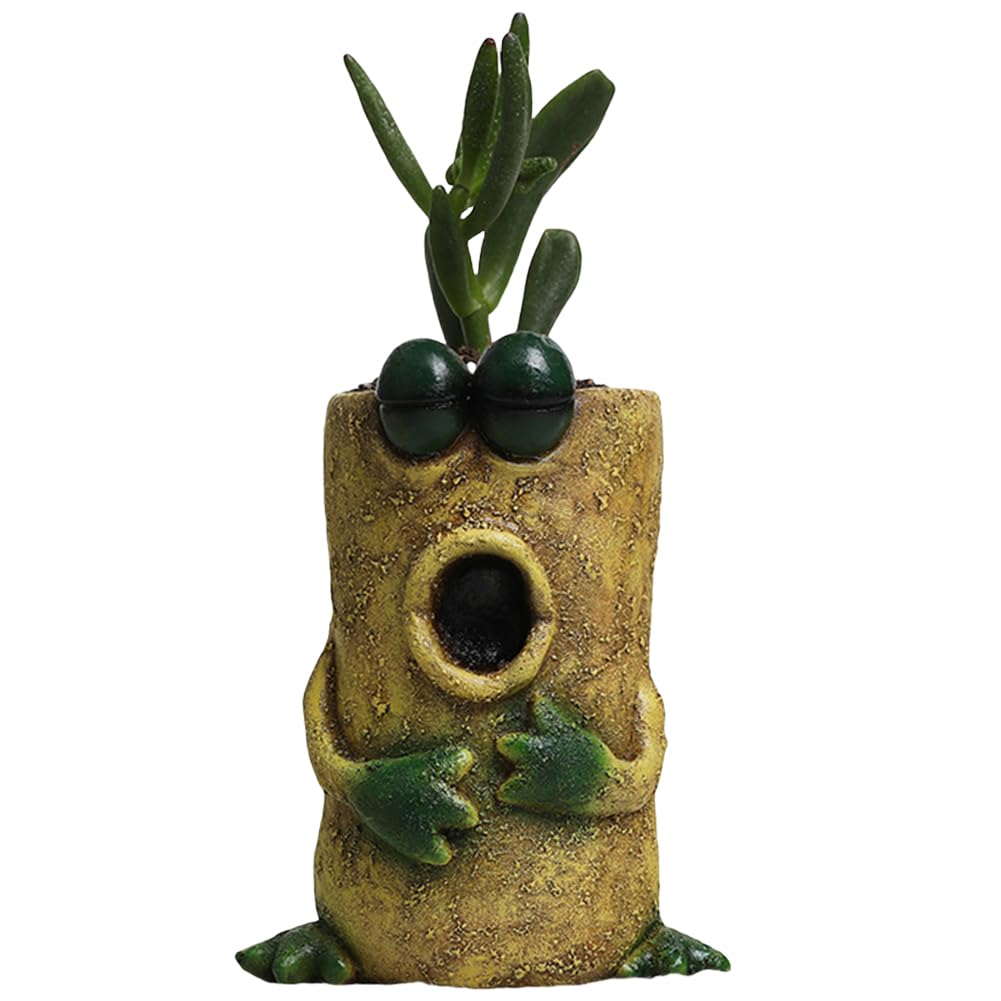 GETBSTOOP Ceramic Frog Shaped Plant Pot, Cute Frog Planter, Small Resin Plant Pot for Succulents, Wedding, or Mother’S Day - Mini Indoor and Outdoor Planter