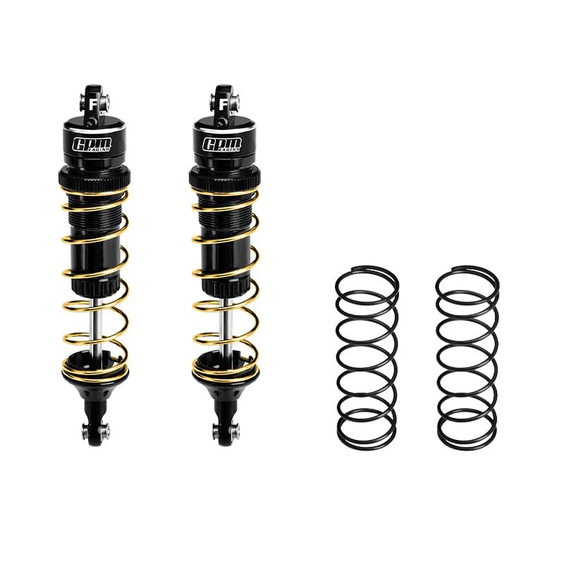 GPM 6061-T6 Alloy Front Adjustable Spring Shock 104Mm For 1/8 Jato 4X4 Vxl Brushless-90386-4 (Black)
