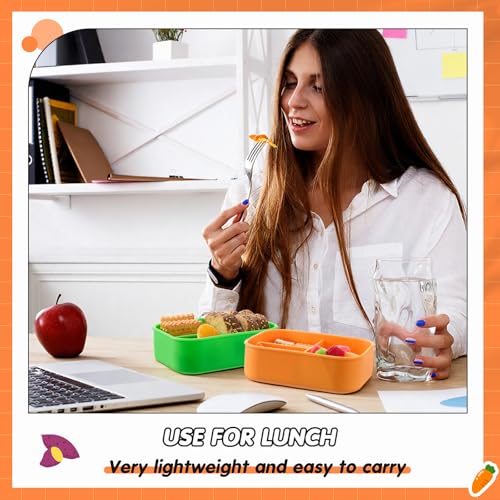 Image of Layhit 4 Pcs Silicone Bento Box for Adults, 27 oz Bento Lunch Container Reusable Food Container for Women Men, Leak Proof Microwave Dishwasher Freezer Safe (3 Compartments,Vivid Colors)