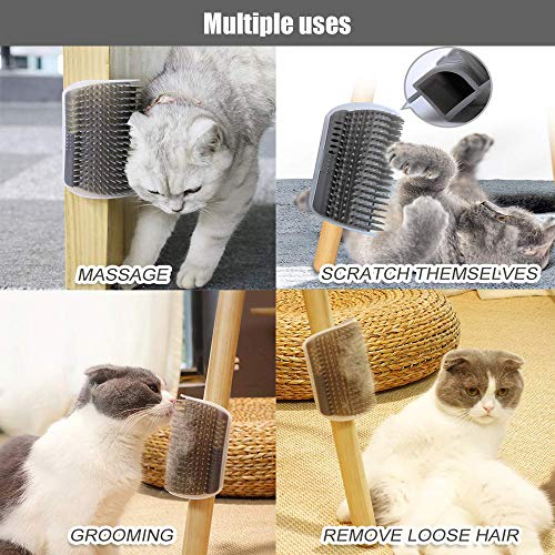 Cat Self Groomer, 4 Pack Wall Corner Groomers Soft Scratcher Grooming Brush Massage Combs for Short Long Fur Cats, Softer Massager Toy for Kitten Puppy (4 Pack) - Image 6