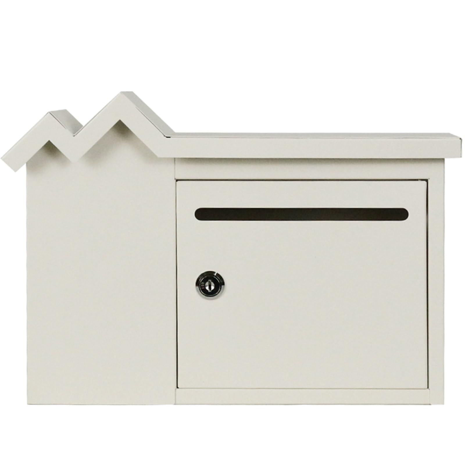 Boîte aux lettres murale de style vintage en acier blanc avec serrure haute sécurité
