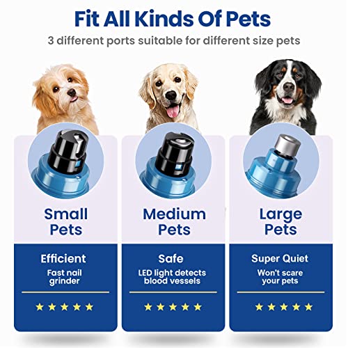 Deeloki dog nail grinder with led light upgraded 2 speeds painless pet dog nail trimmers and clipper super quiet best cat dog nail clipper kit for large small dogs pets cats breed paws quick grooming 3 Deeloki dog nail grinder with led light upgraded 2 speeds painless pet dog nail trimmers and clipper super quiet best cat dog nail clipper kit for large small dogs pets cats breed paws quick grooming - image 4