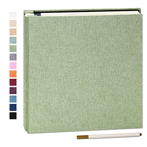 Yopih Album Photo Adhésif avec 40 Pages 10X15 Lin en Tissu Couverture Scrapbooking DIY Photo Album Sauver Bébé Croissance Mariage Voyage Famille Cadeau Gras