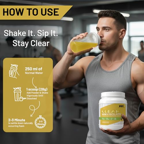 Image of Clear Whey Isolate 90% | 24g Protein Per Serving | 30 Servings | 0.5% Lactose, 1% Fat, 0 Sugar | Fast Absorbing, Zero Bloating, Easy to Digest | Fast Muscle Recovery (PINEAPPLE CRUSH)