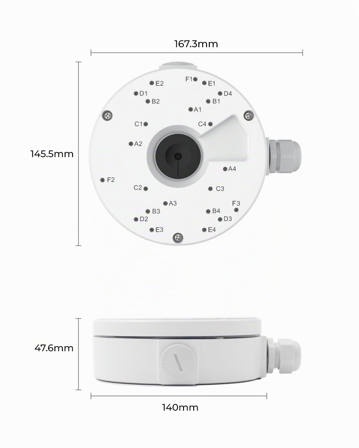 Reolink Boîte de Jonction RLA-JBL1, Uniquement Conçue pour Les Caméras IP Dôme RLC-520A, RLC-820A, RLC-540A, RLC-1224A, RLC-840A, RLC-1240A, RLC-523WA, E1 Outdoor Serie, 823S1, 823S2, etc.