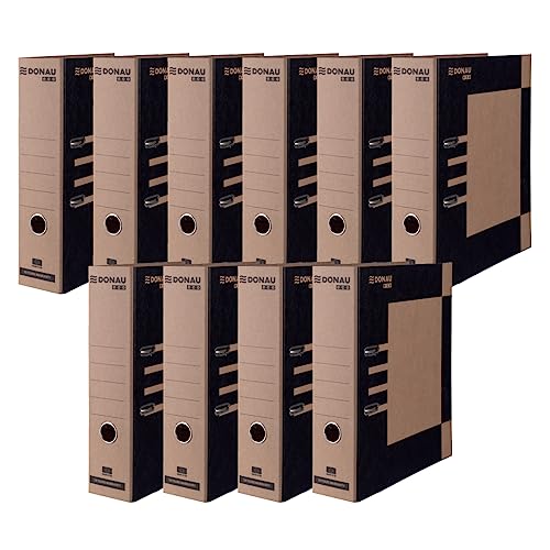 DONAU Carpeta Eco Maxi/FSC A4/ 80 mm - 8 cm, Marrón-Negro/Pack de 10 Carpetas / 10 Unidades/Archivador A4