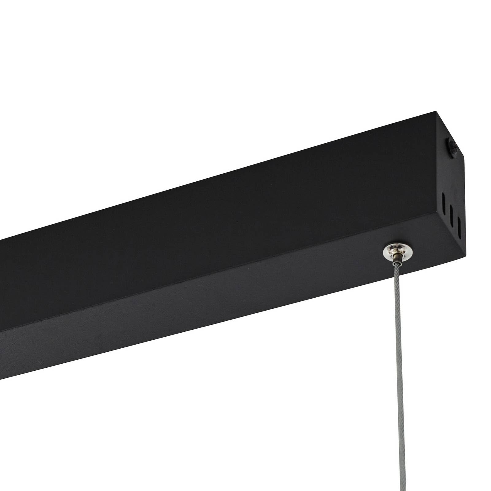 Lucande Lampa wisząca LED Smart Home Mylosh z lampką do czytania (nowoczesna) w kolorze czarnym z aluminium (1 żarówka) – lampa sufitowa do jadalni, inteligentna lampa wisząca, inteligentna lampa
