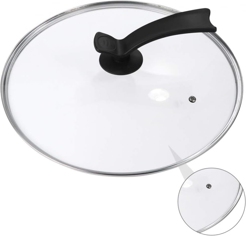Edelstahl-Kochgeschirr Edelstahl Glas Universal Deckel Ersatzabdeckung für Töpfe Pfannen Pfannen Woks Klarglas Kochtopf - 38 cm
