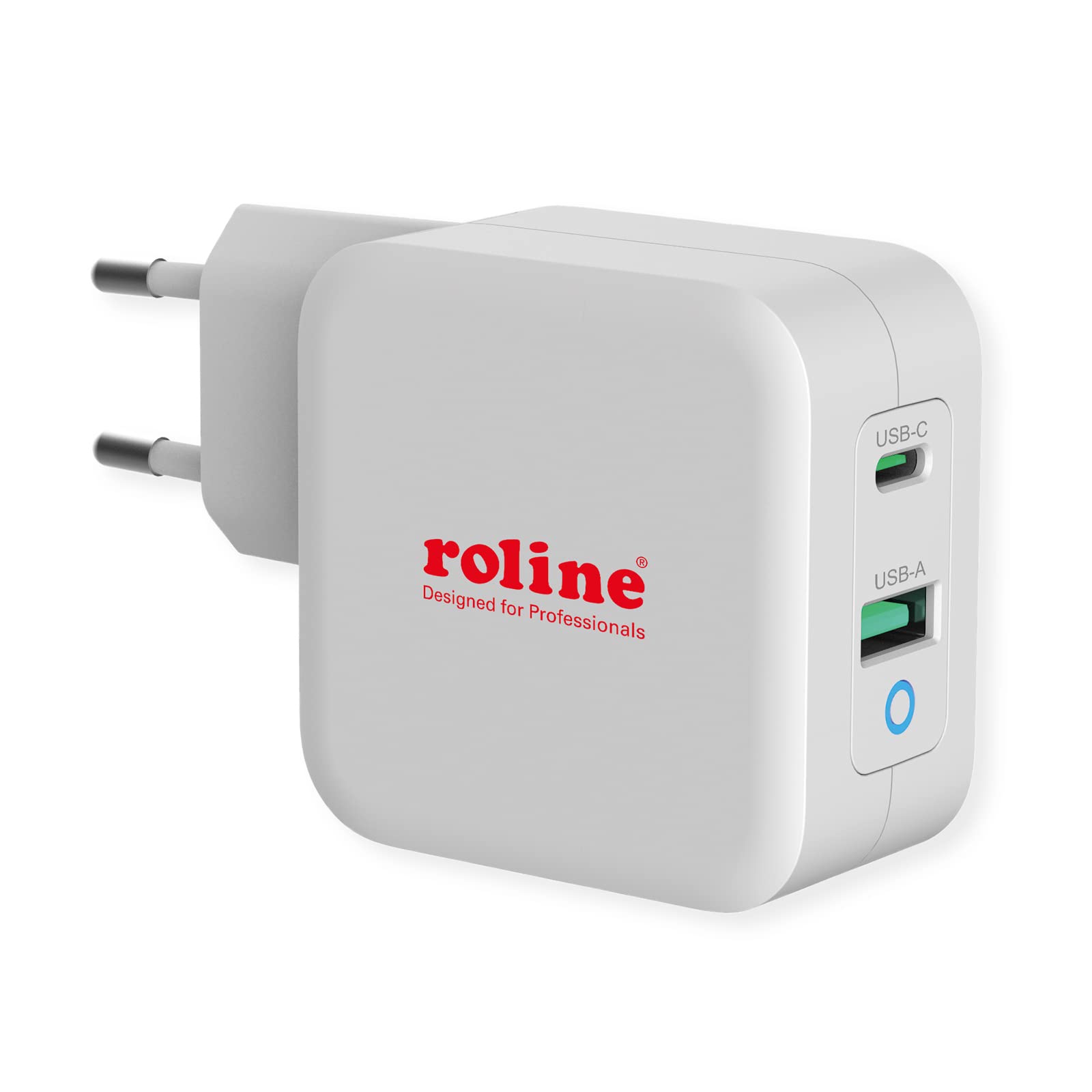 ROLINE Chargeur USB avec Prise européenne, 2 Ports (1x QC3.0 + 1x PD), 65W